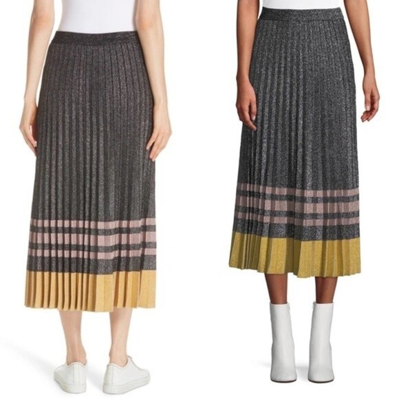 Pleated Skirt Pleated Metallic Knit Flowy Skirt SOLD - Picture 13 of 14